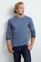 Velvet Men Caige Double Stripe Wool Blend Sweater-bluestone-tuckstitc