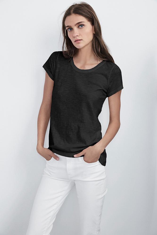 Velvet Clothing Tilly Original Slub Crew Neck Tee-black-velorig