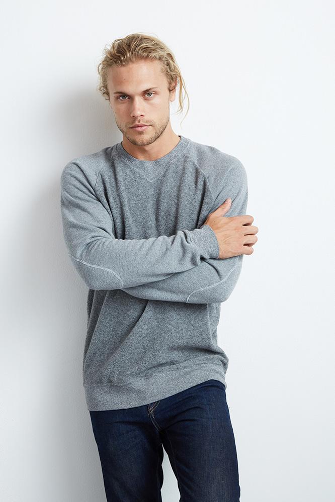 Velvet Men Klaus Jaspe Sherpa Raglan Top-hthgrey-jaspesherpa