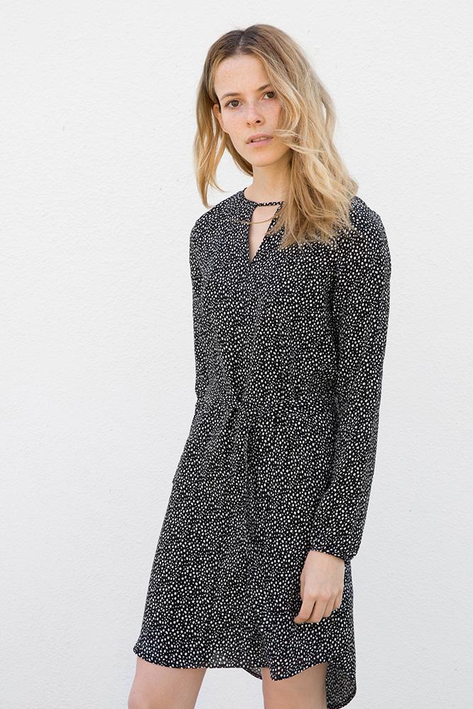 Velvet Clothing Persephone Dotted Print Challis Dress-blacksnow-printchal