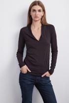 Velvet Clothing Waylyn Shawl Collar Top-black-gauzywhisper