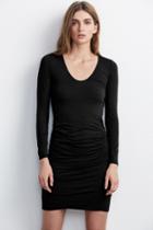 Velvet Clothing Shayla Gauzy Whisper Shirred Dress-black-gauzywhisper