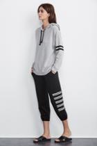 Velvet Clothing Stacey Stripe Cotton Sweatpant-black-athleisur