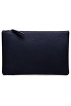 Velvet Clothing Amelia Leather Zip Clutch-navy