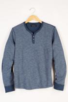 Velvet Men Marshall Reverse Waffle Henley Sweatshirt-midnight-flatblkthermal