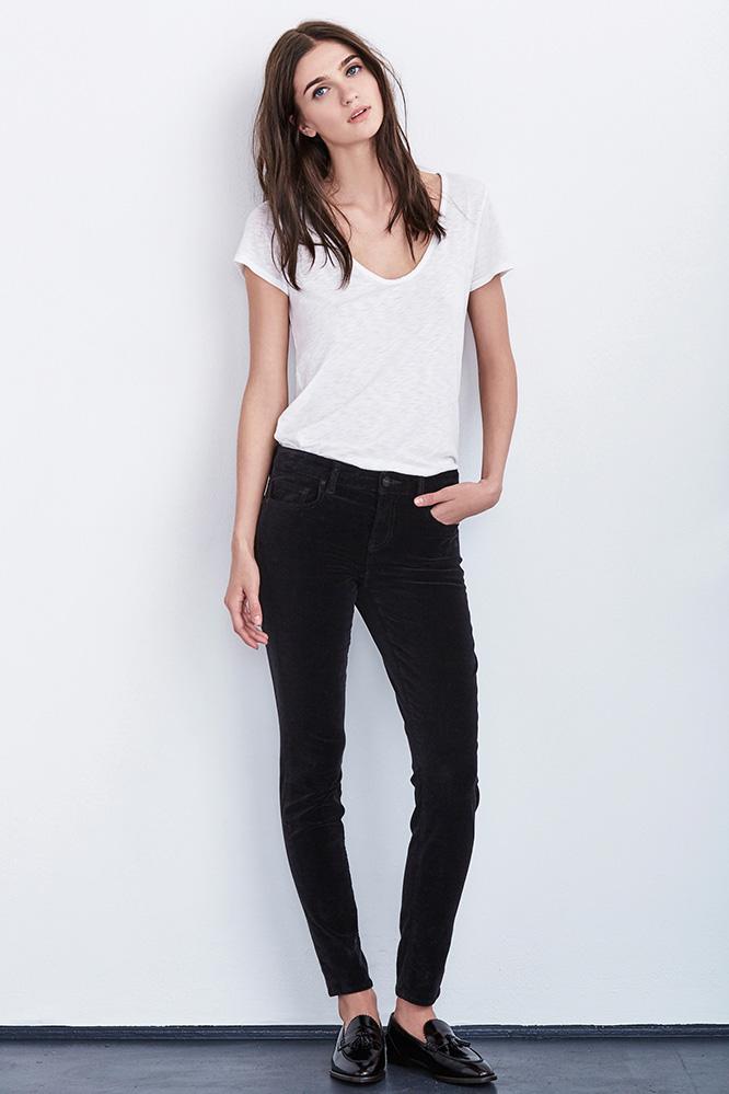 Velvet Clothing Toni Skinny Jean In Black Velveteen-black-denim