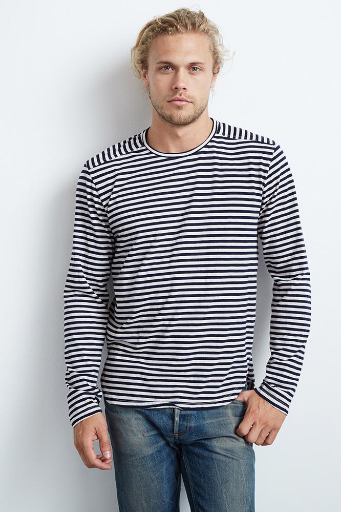 Velvet Men Newton Stripe Long Sleeve Tee-pale-stripes
