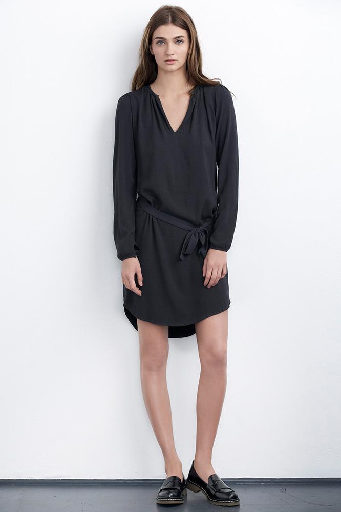 Velvet Clothing Demetria Crepe Shirt Dress-tinsel-rayoncrepe