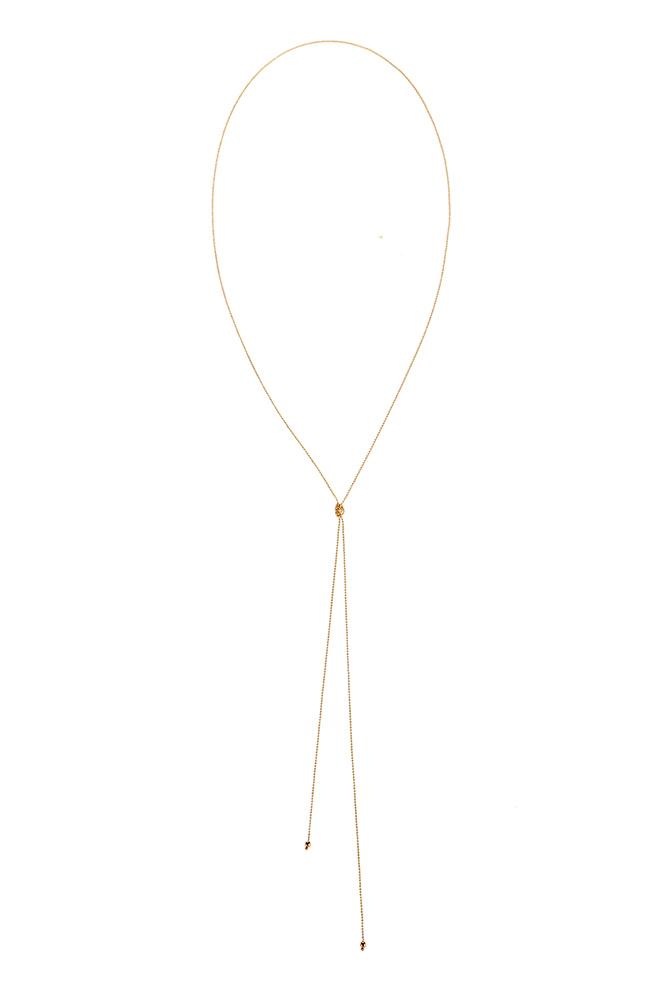 Velvet Clothing Knot Ball Chain Necklace By Mara Carrizo Scalise-gold-mcs