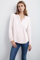 Velvet Clothing Daria Cotton Slub Popover-blushpink-cotslub