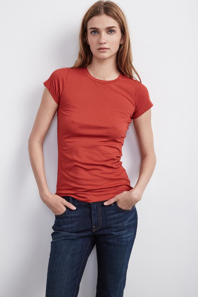 Velvet Clothing Jemma Gauzy Whisper Crew Neck Tee-arroyo-gauzywhisper