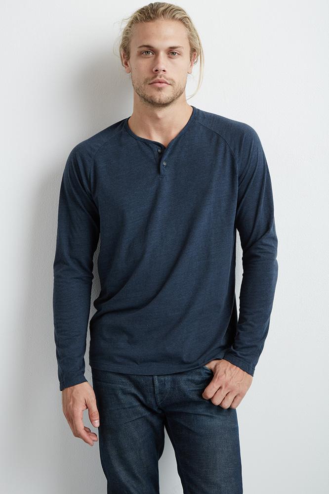 Velvet Men Carmelo Sueded Jersey Henley-exhaust-suededjrs