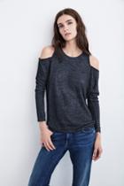Velvet Clothing Nelly Cold Shoulder Textured Knit Top-coast-txtdknit