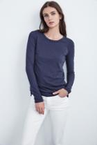 Velvet Clothing Lizzie Original Slub Long Sleeve Tee-bluechip-velorig