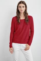 Velvet Clothing Shirley Lightweight Cashmere Sweater-red-lightcash