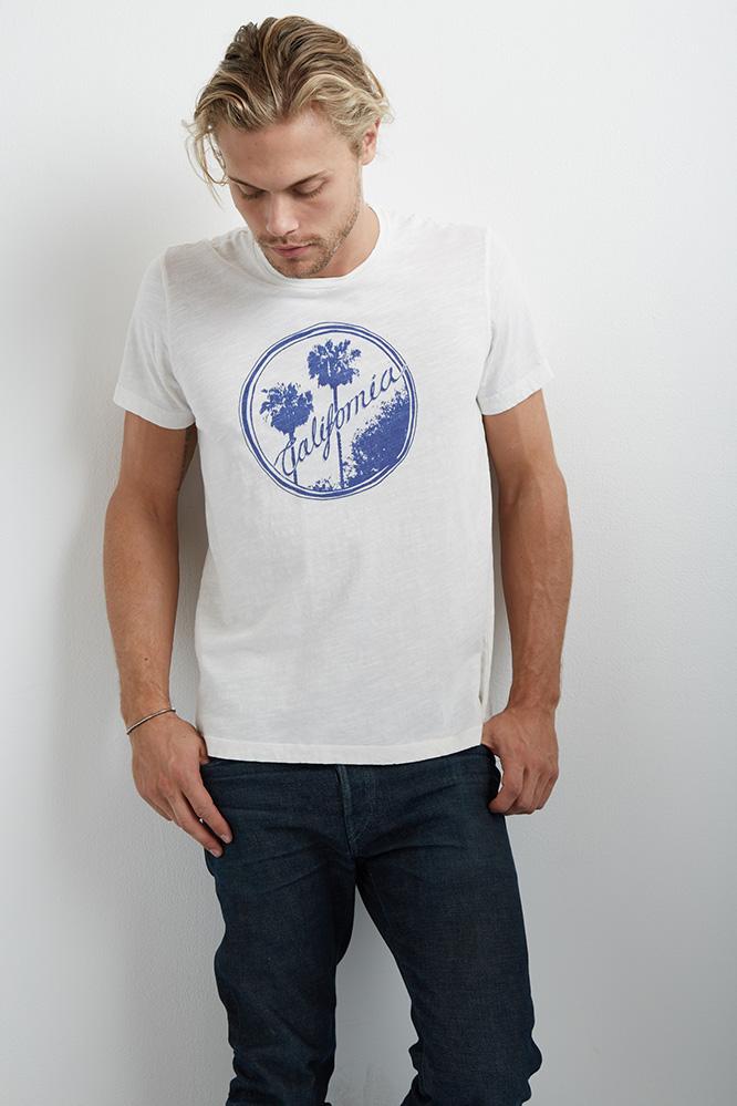 Velvet Men Griffin California Graphic Tee Shirt-ecru-graphics