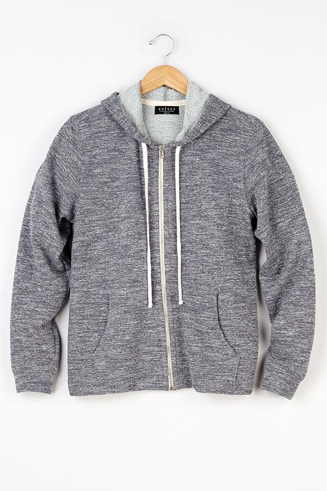 Velvet Men Diesel French Terry Zip Hoodie-charcoal-frenchterry
