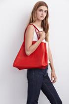 Velvet Clothing Clover Leather Tote In Red-red-leathacc