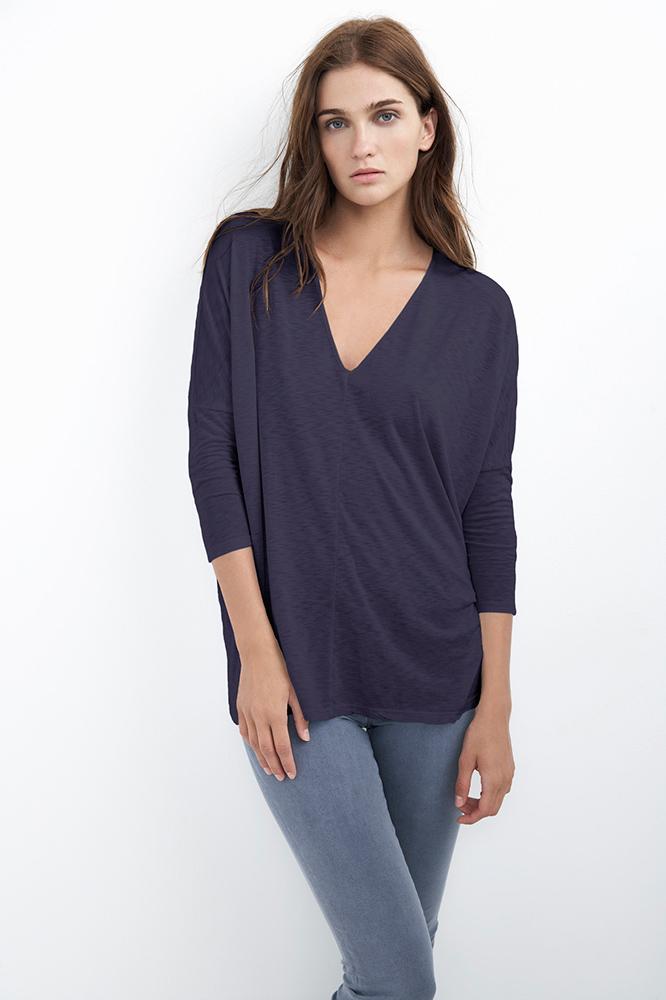 Velvet Clothing Vasena Luxe Slub Dolman Tee-jonquil-luxeslub