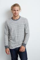Velvet Men Turner Brushed Stripe Top-ecru-brushstp
