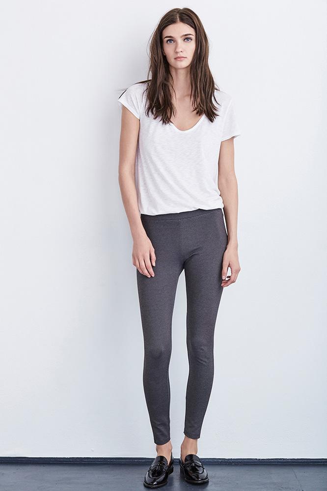 Velvet Clothing Jillette Ponti Legging-charcoal-ponti