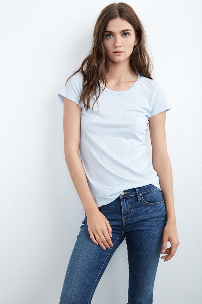 Velvet Clothing Odelia Cotton Slub Crew Neck Tee-anchor-cotslub
