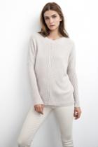 Velvet Clothing Elke Cashmere Blend Cable Sweater-petal-cashmereblend