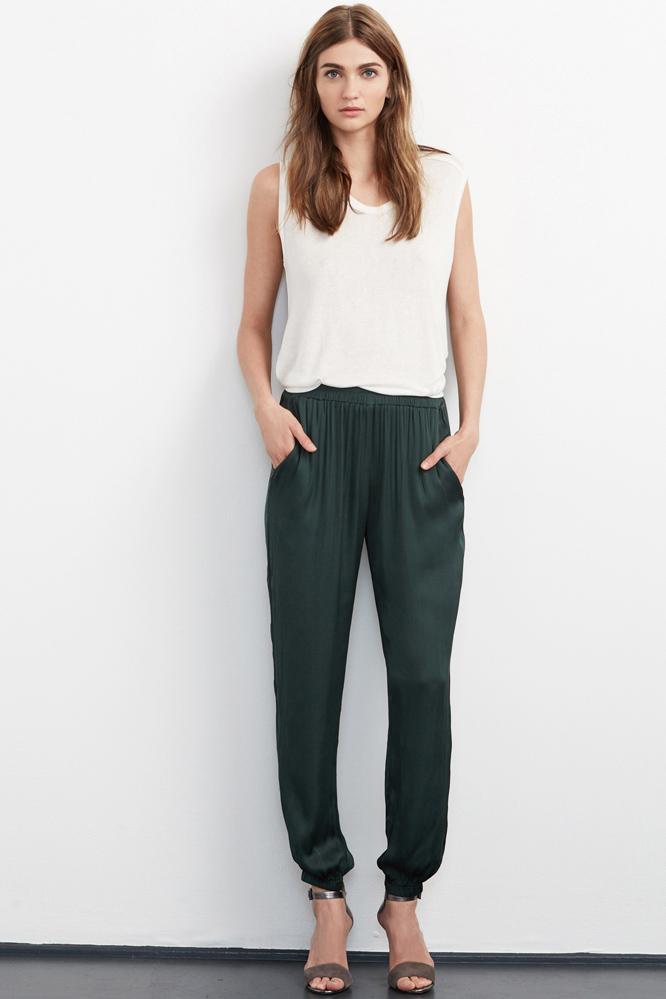 Velvet Clothing Ivanka Satin Pant-fairway-satinviscose