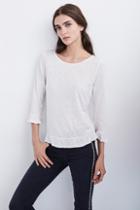 Velvet Clothing Aldora Ruffle Lux Slub Tee-crema-luxslub