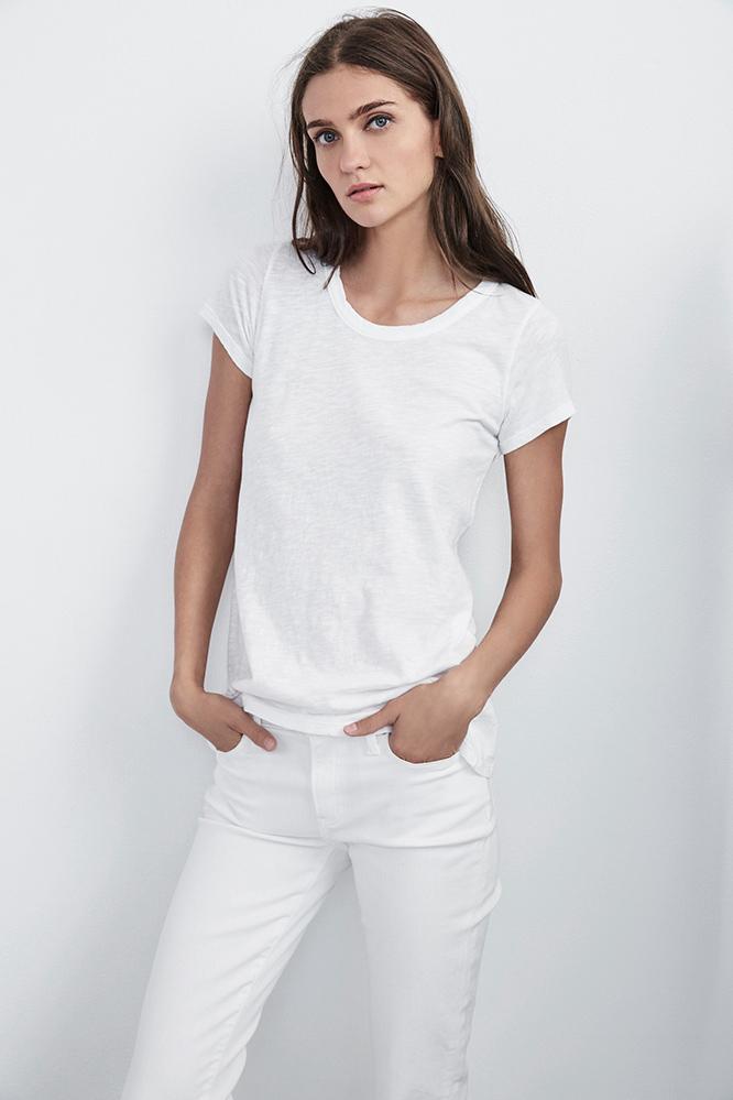 Velvet Clothing Tilly Original Slub Crew Neck Tee-white-velorig