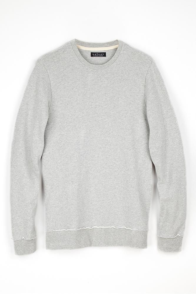 Velvet Men Emmerson Heather Fleece Sweatshirt-heather Grey-hthfleece