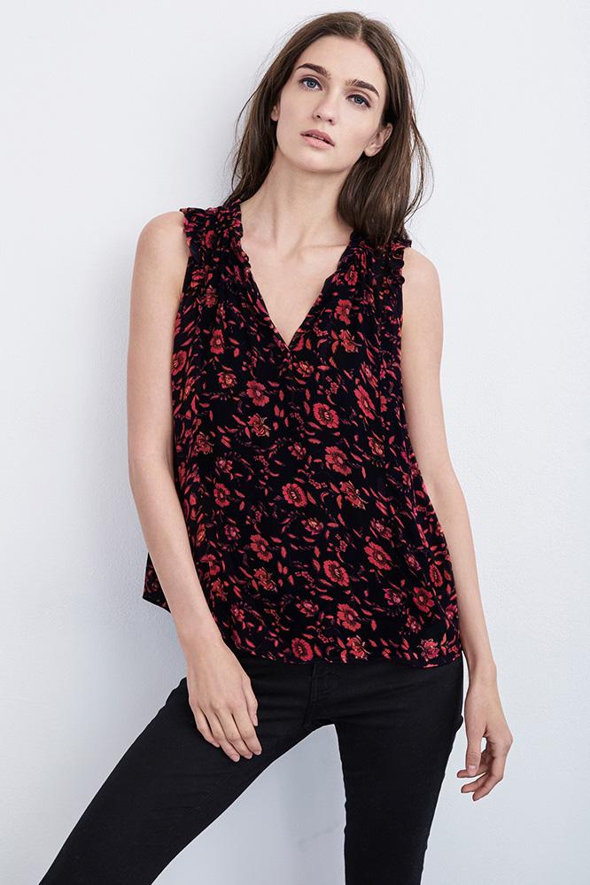 Velvet Clothing Debralee Madrid Print Sleeveless Top -madrid-madrid