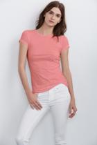 Velvet Clothing Jemma Gauzy Whisper Crew Neck Tee-blossom-gzewhclas