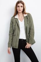 Velvet Clothing Lu Sherpa Lined Army Jacket-forest-fauxfur