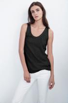 Velvet Clothing Joy Original Slub Scoop Neck Tank-black-velorig
