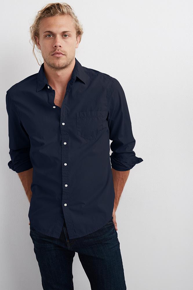 Velvet Men Fletch Woven Button-up Shirt-midnight-wovenshirts
