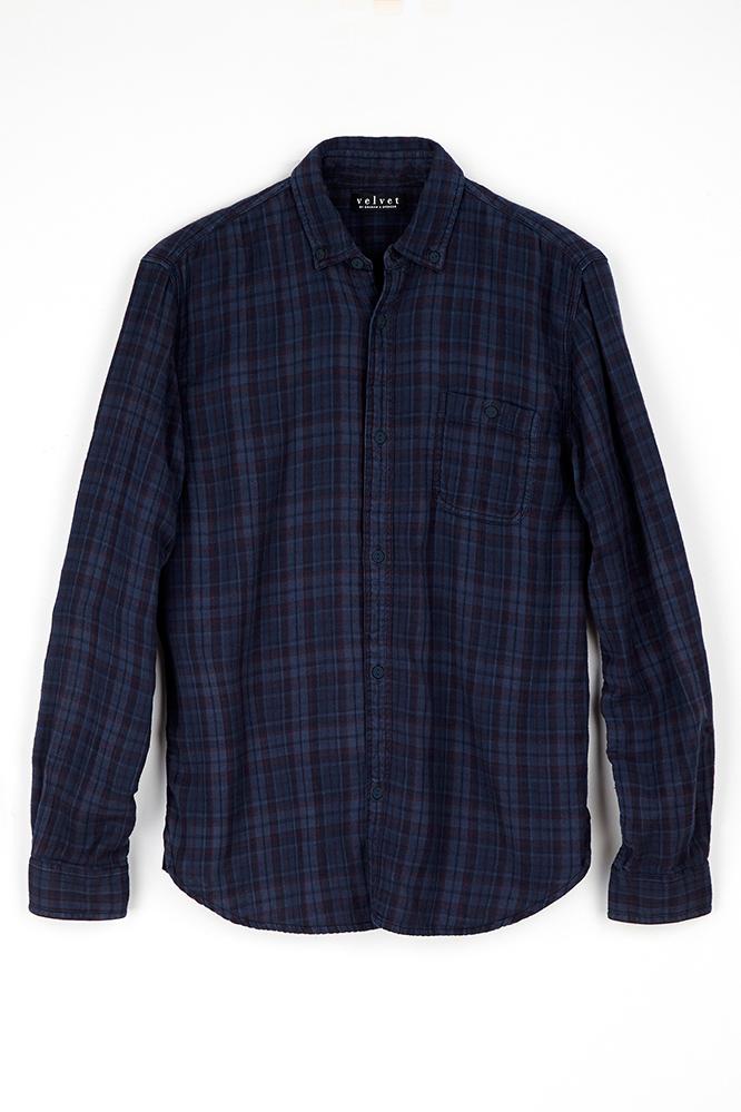 Velvet Men Abel Plaid Shirt-midnight-novelty
