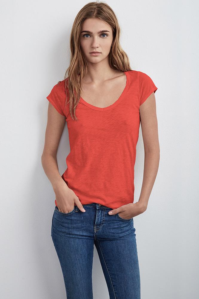 Velvet Clothing Sumette Cotton Slub Tee-firefly-cotslub
