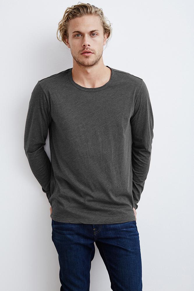 Velvet Men Olly Heather Jersey Long Sleeve Tee-exhaust-heatherjersey