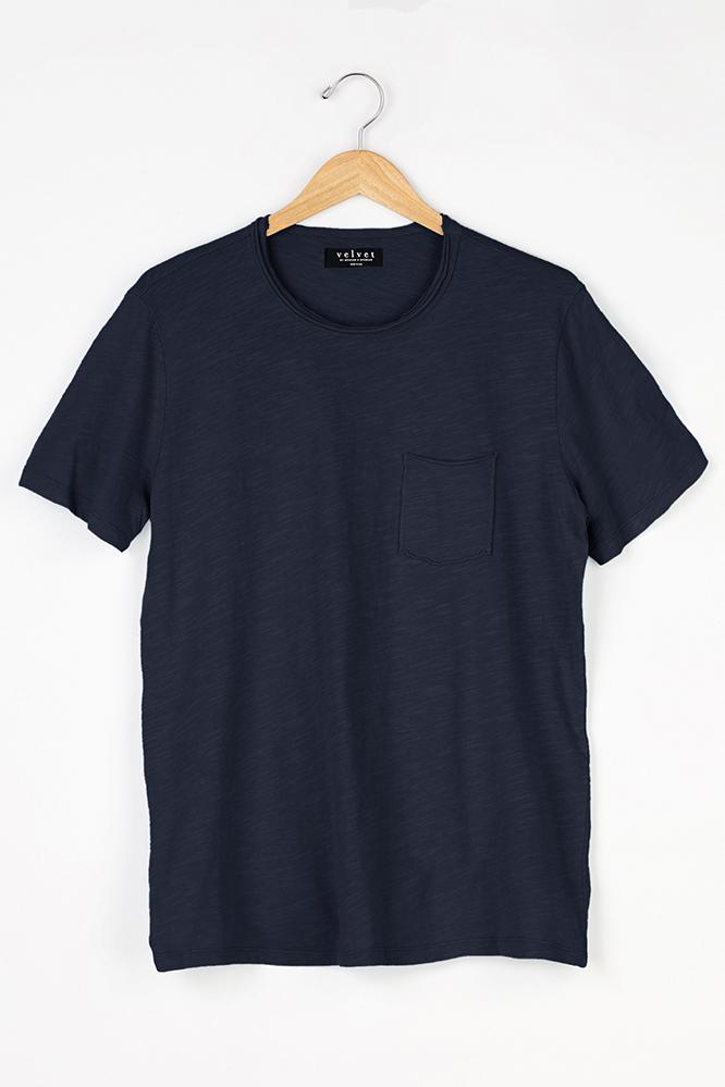 Velvet Men Chad Cotton Slub Pocket Tee-midnight-cottonslub
