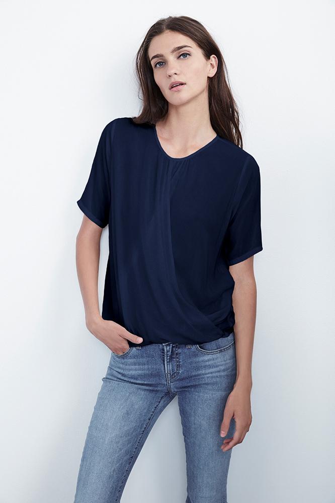Velvet Clothing Aliss Wrap Front Challis Top-postman-challis