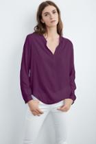 Velvet Clothing Rosie Half-placket Challis Blouse-freesia-rychallis