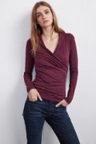 Velvet Clothing Meri Wrap Front Top-blackberry-gauzywhisper