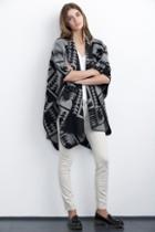 Velvet Clothing Cami Navajo Wool Poncho-grey/black-woolponcho-m-l
