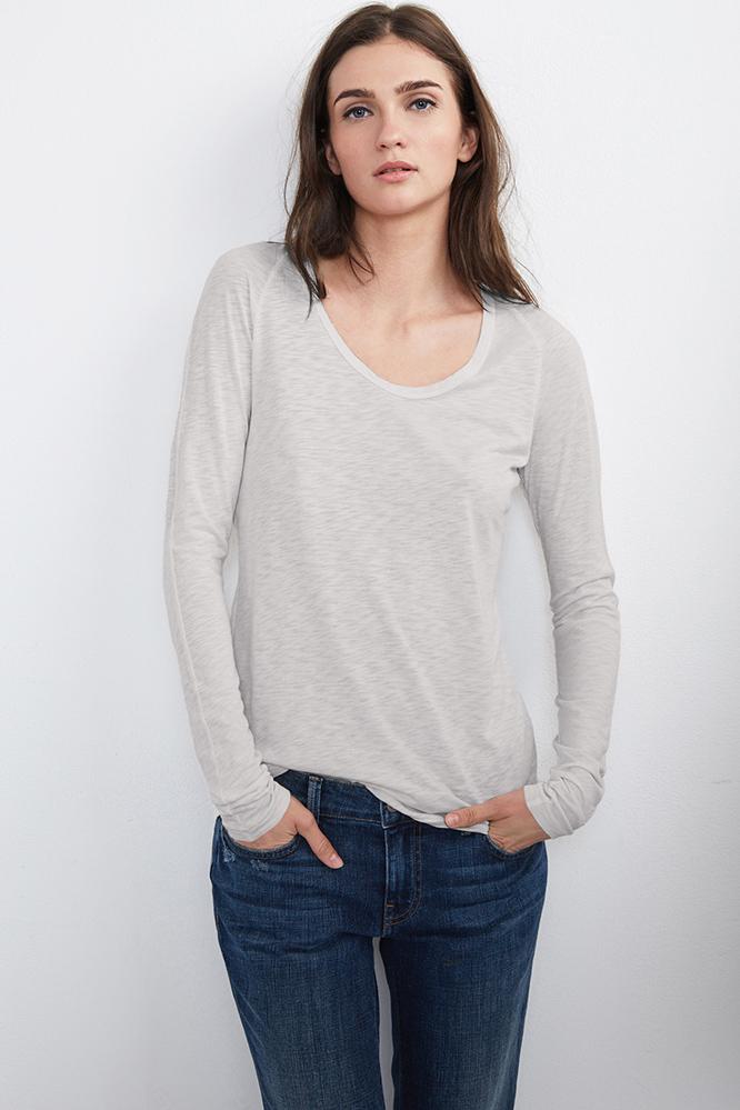 Velvet Clothing Oriana Raglan Slub Tee-buckwheat-luxslub