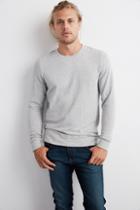 Velvet Men Soren Luxe Fleece Long Sleeve Sweatshirt-heathergrey-luxeflc