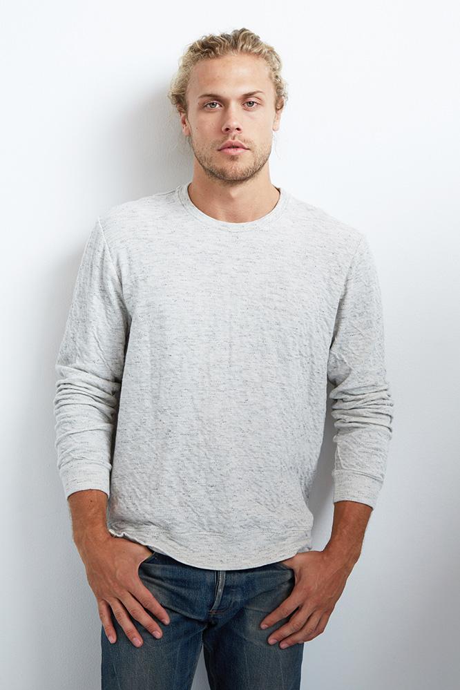 Velvet Men Shepherd Double Fold Sweatshirt-ecru-dblfold