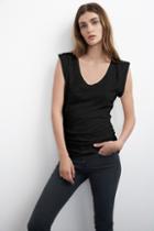 Velvet Clothing Tyrina Textured Knit Tank Top-black-softtexknit