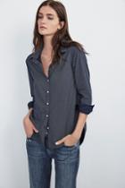 Velvet Clothing Claire Button-down Top In Dotted Navy-navy-novprntst