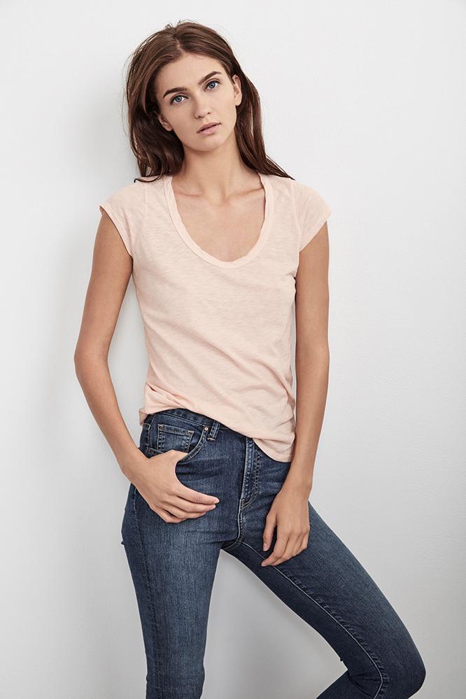 Velvet Clothing Sumette Cotton Slub Tee-rosetta-cotslub